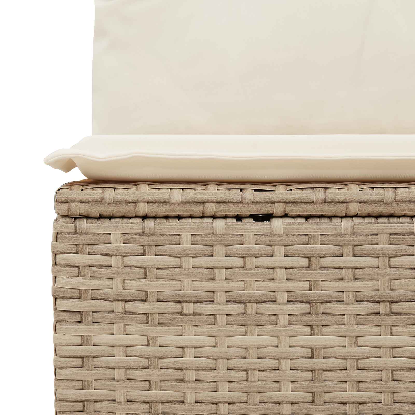 Havemøbelsofa med pude Sort og Cremehvid polyrattan
