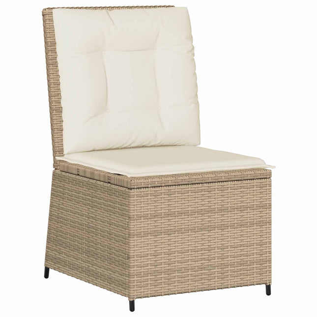 Havemøbelsofa med pude Sort og Cremehvid polyrattan