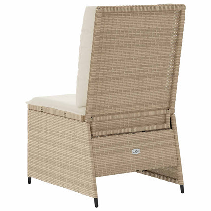 Havemøbelsofa med pude Sort og Cremehvid polyrattan