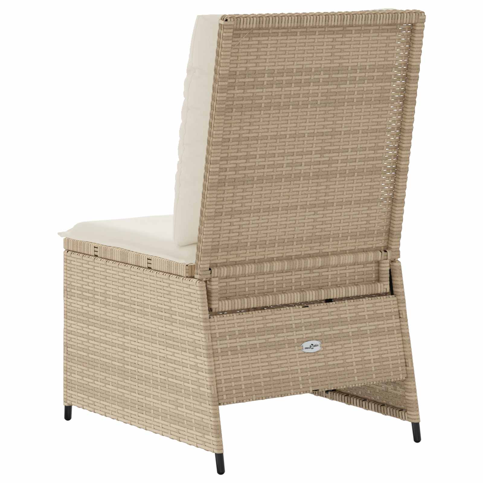 Havemøbelsofa med pude Sort og Cremehvid polyrattan
