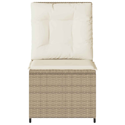 Havemøbelsofa med pude Sort og Cremehvid polyrattan