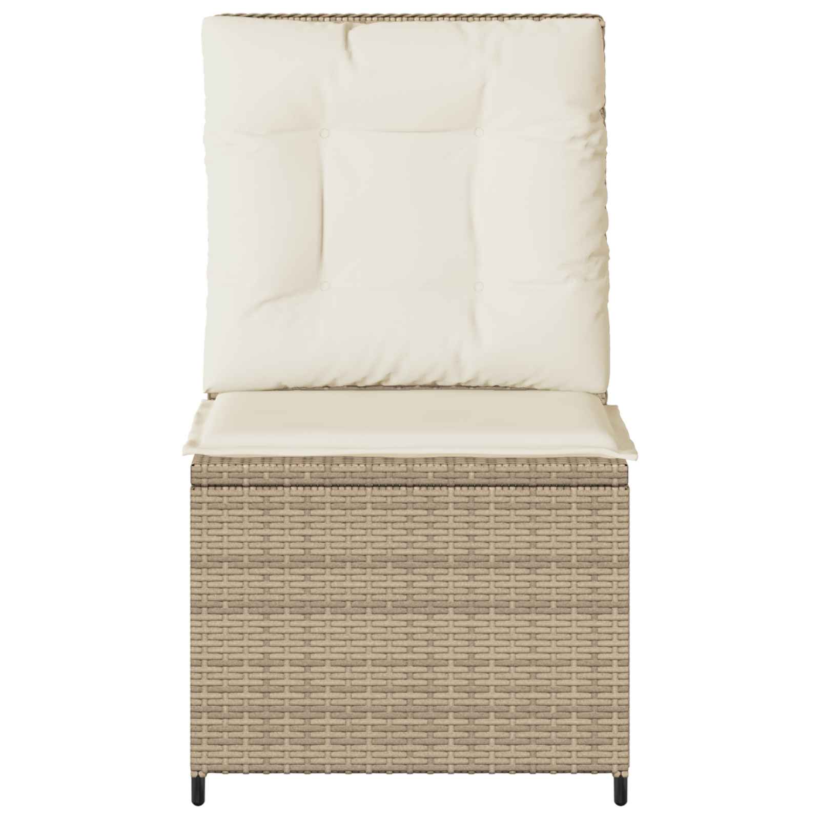 Havemøbelsofa med pude Sort og Cremehvid polyrattan