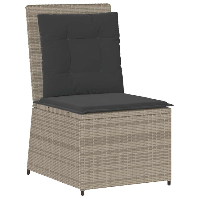 Havemøbelsofa med pude Lysegrå polyrattan