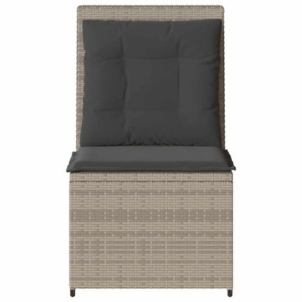 Havemøbelsofa med pude Lysegrå polyrattan