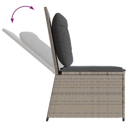 Havemøbelsofa med pude Lysegrå polyrattan