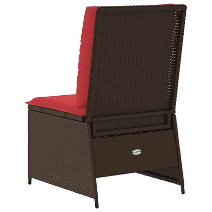Havemøbelsofa med pude Brun og Rød polyrattan