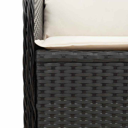 Havebænk 2 pcs Sort polyrattan