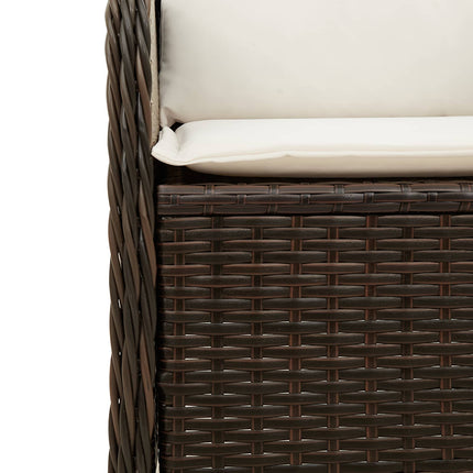 Havebænk 2 pcs Brun polyrattan