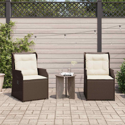 Havebænk 2 pcs Brun polyrattan