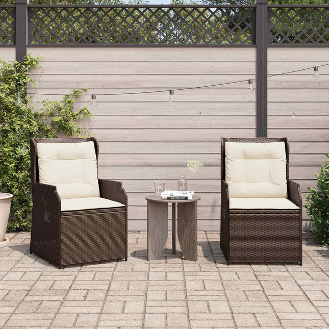 Havebænk 2 pcs Brun polyrattan