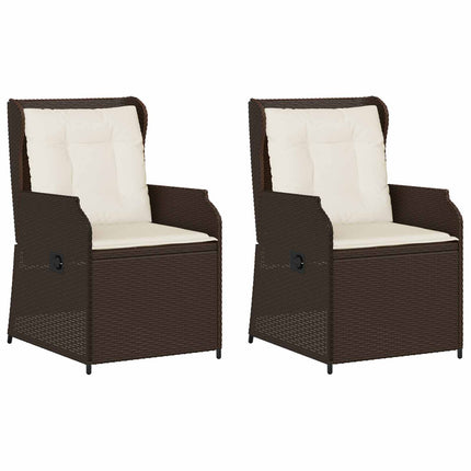 Havebænk 2 pcs Brun polyrattan