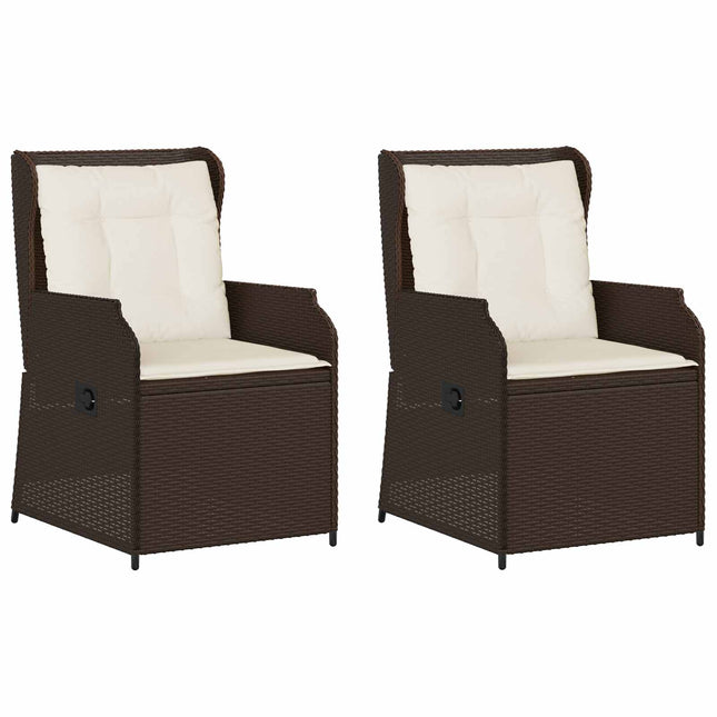 Havebænk 2 pcs Brun polyrattan