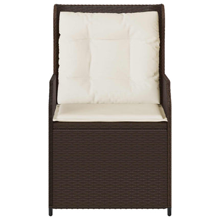 Havebænk 2 pcs Brun polyrattan