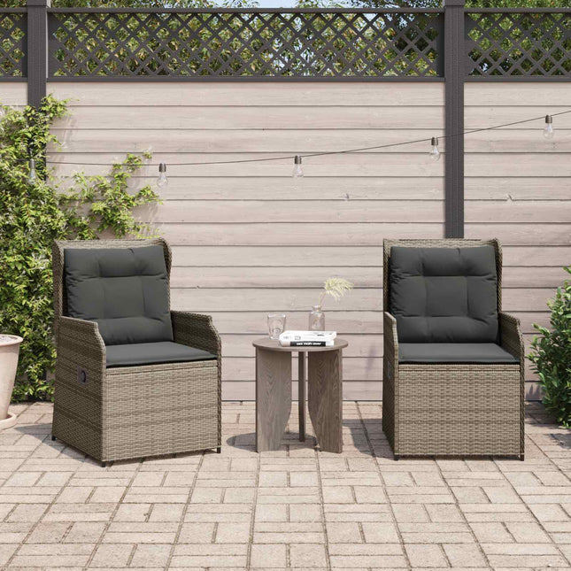 Havebænk 2 pcs Grå polyrattan