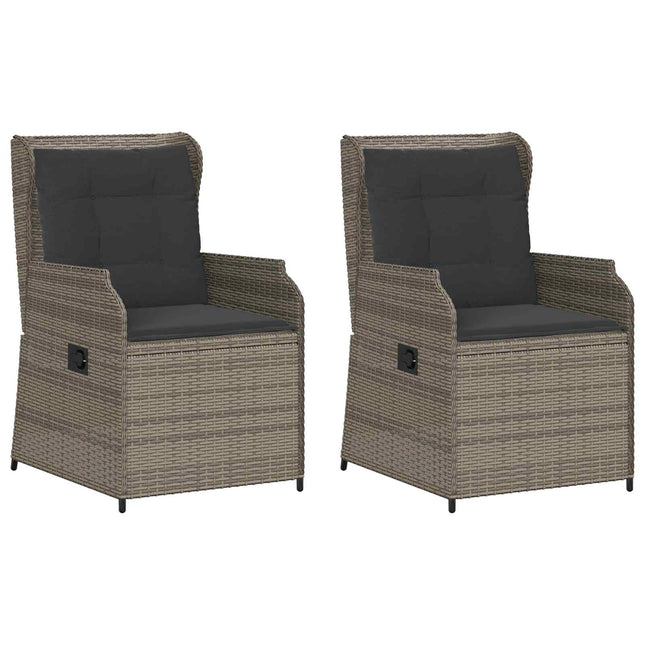 Havebænk 2 pcs Grå polyrattan