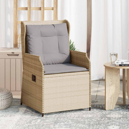 Havebænk 2 pcs Beige polyrattan