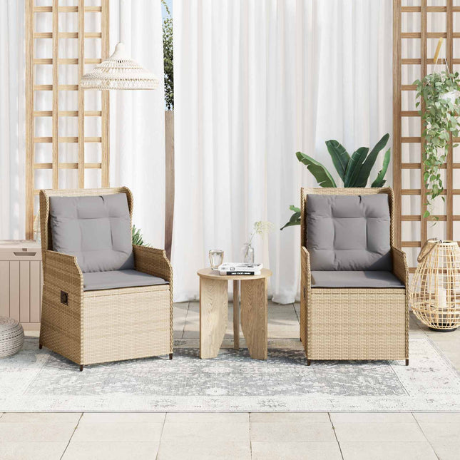 Havebænk 2 pcs Beige polyrattan