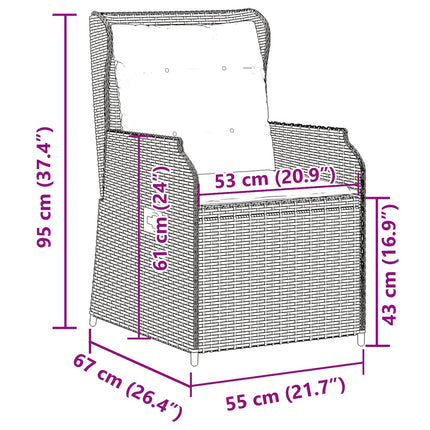 Havebænk 2 pcs Beige polyrattan