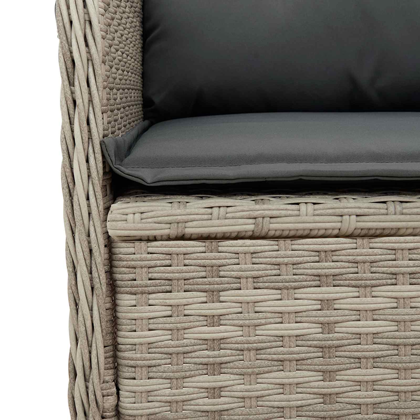 Havebænk 2 pcs Lysegrå polyrattan