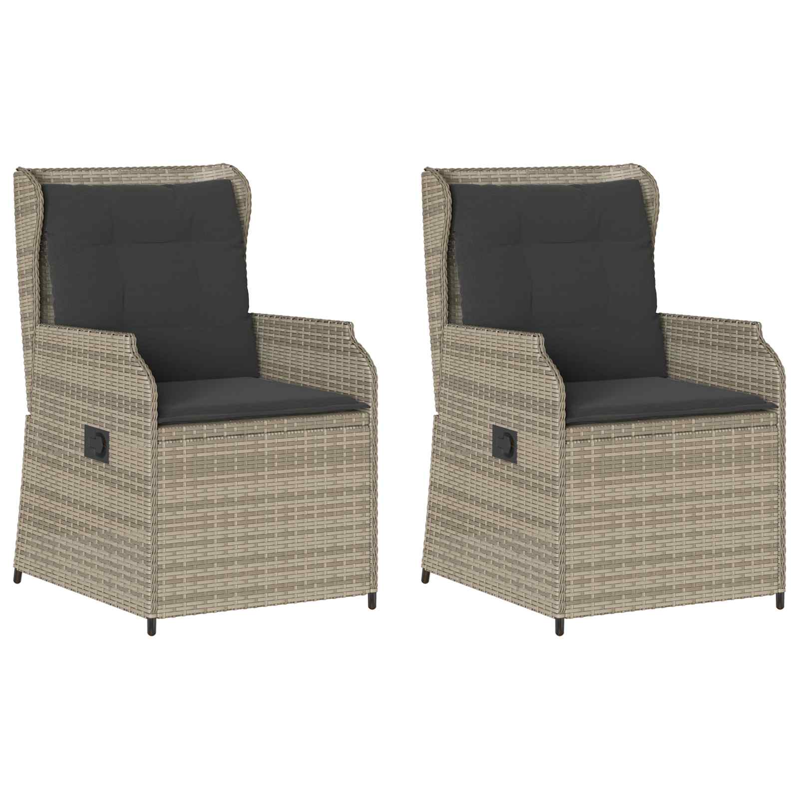 Havebænk 2 pcs Lysegrå polyrattan