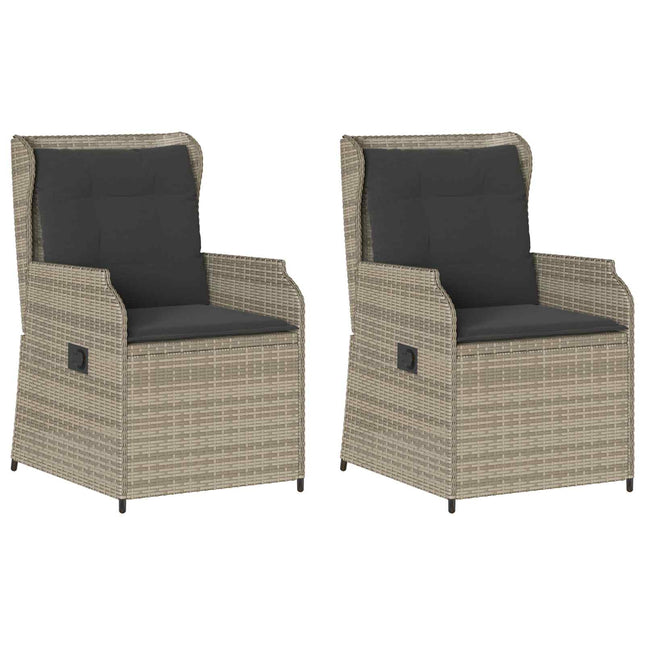 Havebænk 2 pcs Lysegrå polyrattan