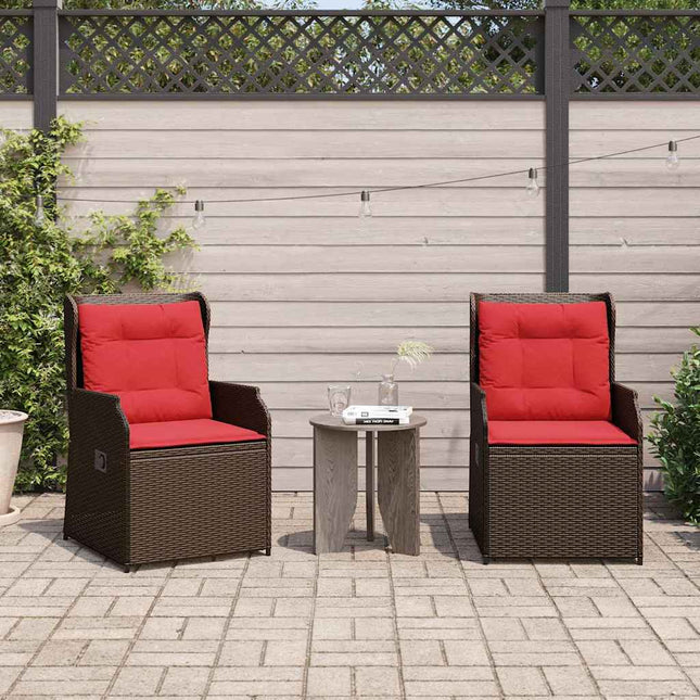 Havebænk 2 pcs Brun polyrattan