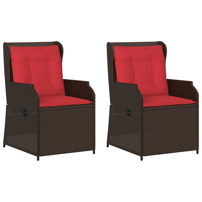 Havebænk 2 pcs Brun polyrattan