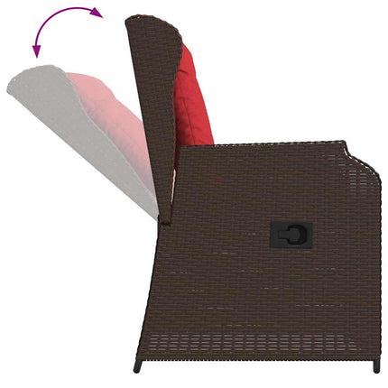 Havebænk 2 pcs Brun polyrattan