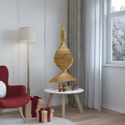Juletræer med stativ Brun 120 cm Massivt fyrretræ