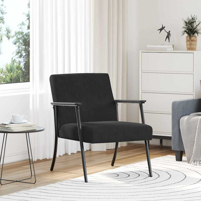lænestol Sort 59 x 75 x 78 cm Fløjl