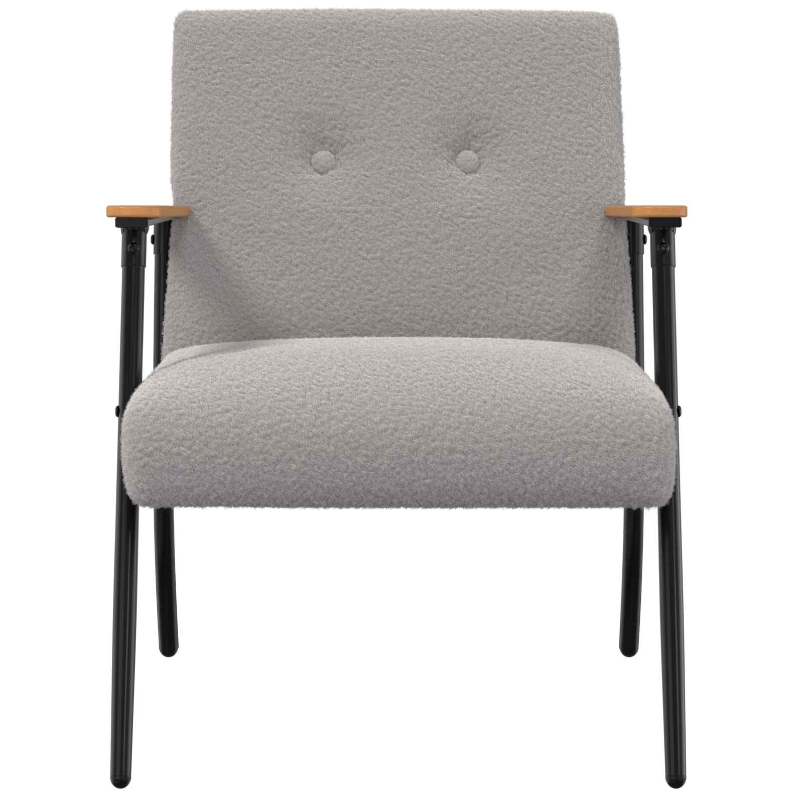 lænestol Lysegrå 59 x 75 x 78 cm Krøllet Uld-lignende Stof