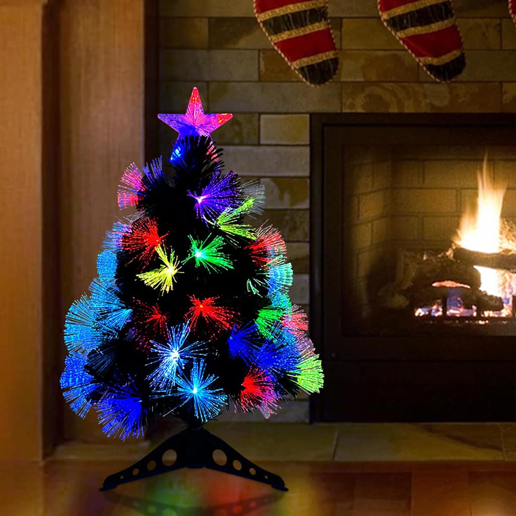 Kunstigt juletræ med 50 LED'er med stativ Grøn 64 cm PVC