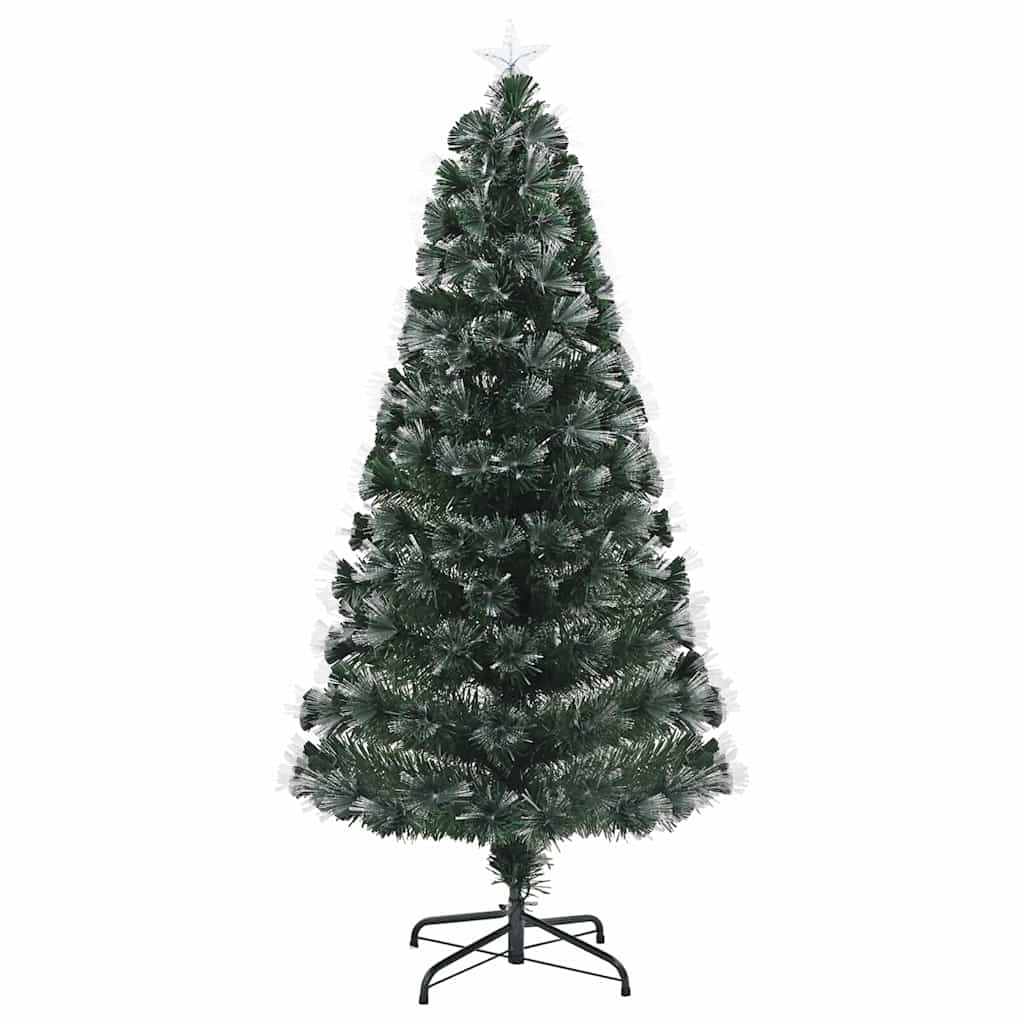 Kunstigt juletræ med 120 LED'er med stativ Grøn 120 cm PVC