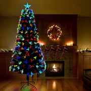 Kunstigt juletræ med 300 LED'er med stativ Grøn 240 cm PVC