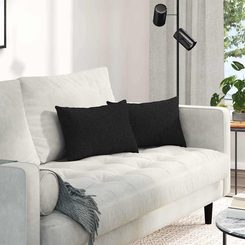 Sofapuder 2 pcs Sort 50 x 30 cm Stof