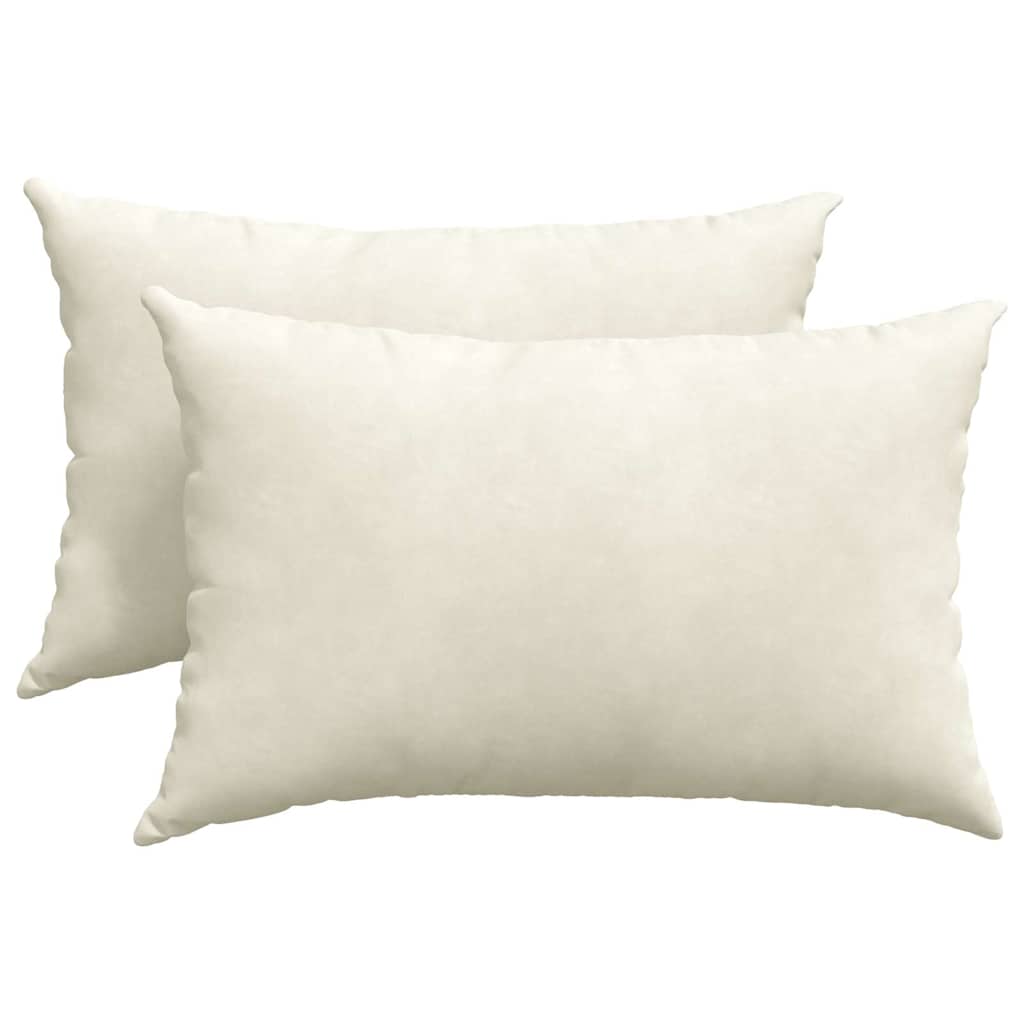 Sofapuder 2 pcs Creme 60 x 40 cm Velourstof