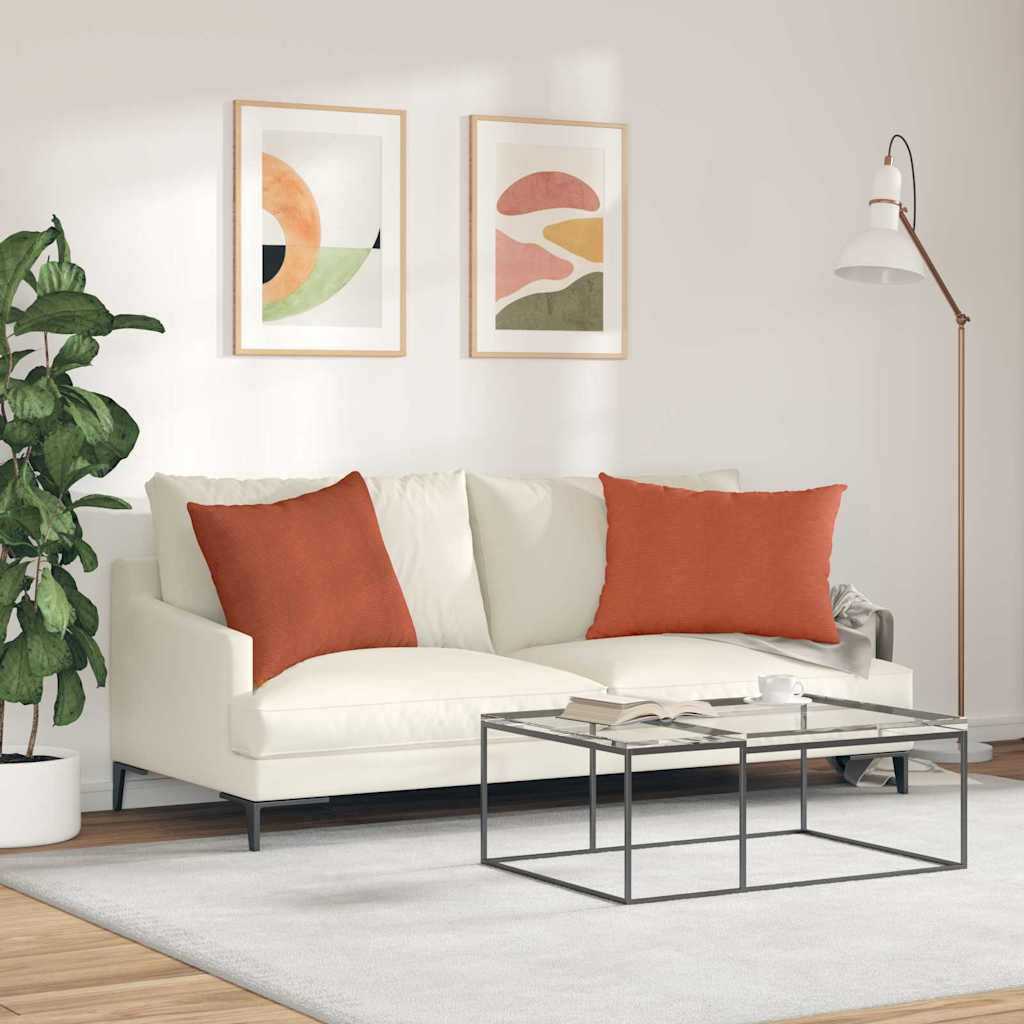 Sofapuder 2 pcs Rød orange 70 x 50 cm Velourstof