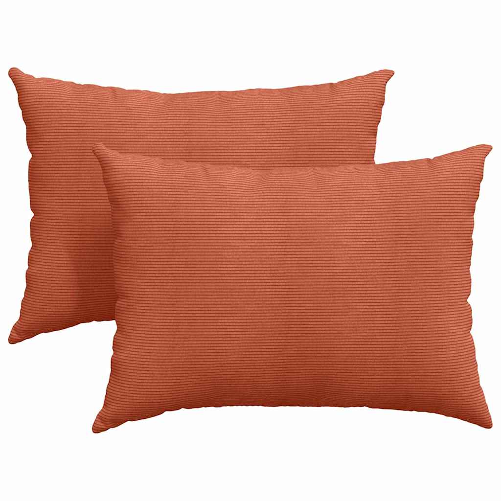 Sofapuder 2 pcs Rød orange 70 x 50 cm Velourstof