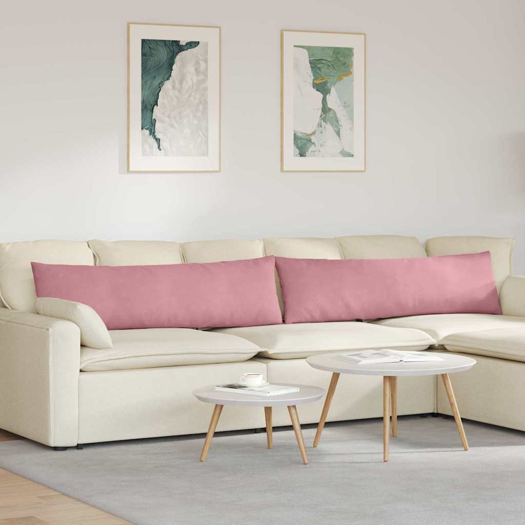 Sofapuder 2 pcs Lyserød 145 x 40 cm Velourstof