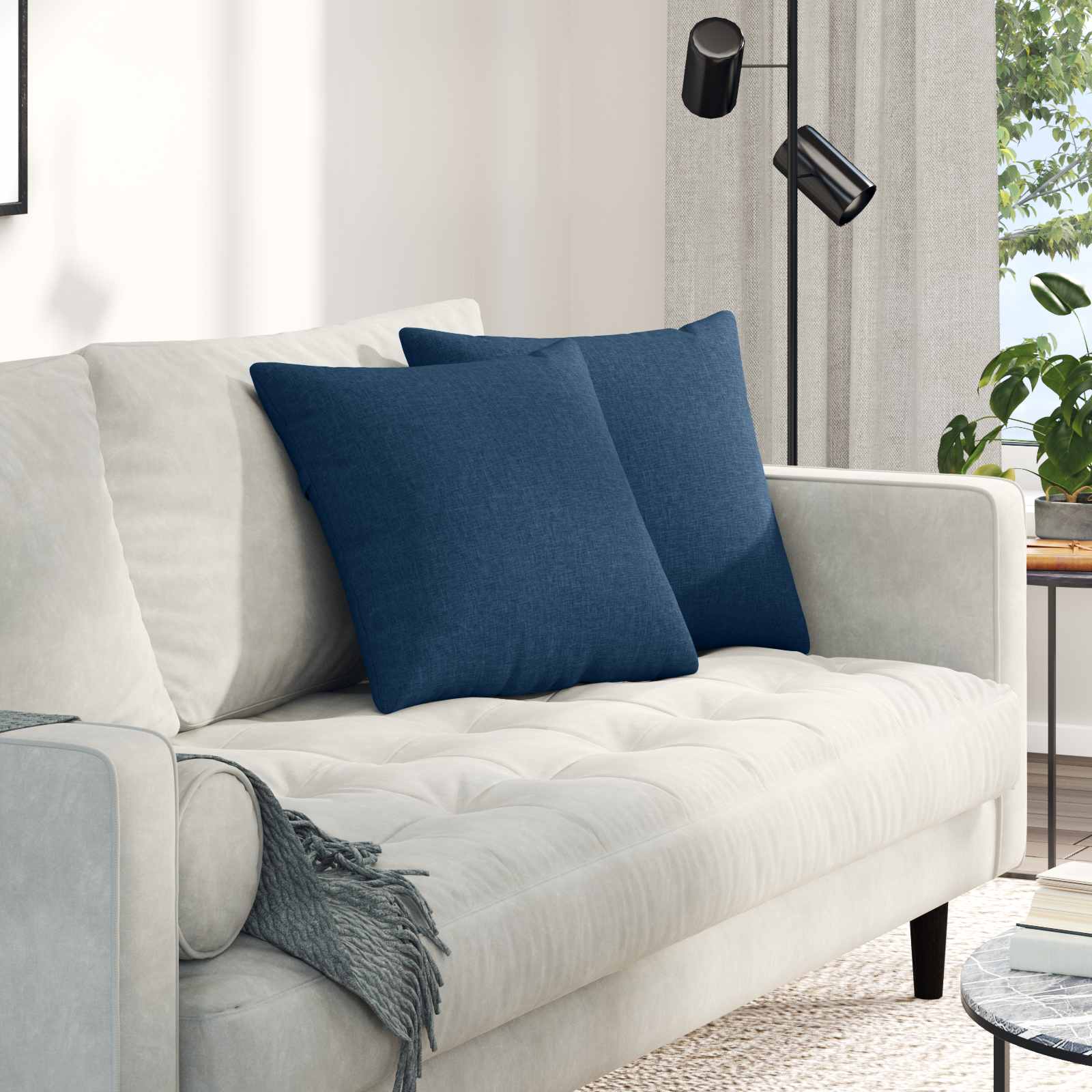 Sofapuder 2 pcs Blå 45 x 45 cm Stof