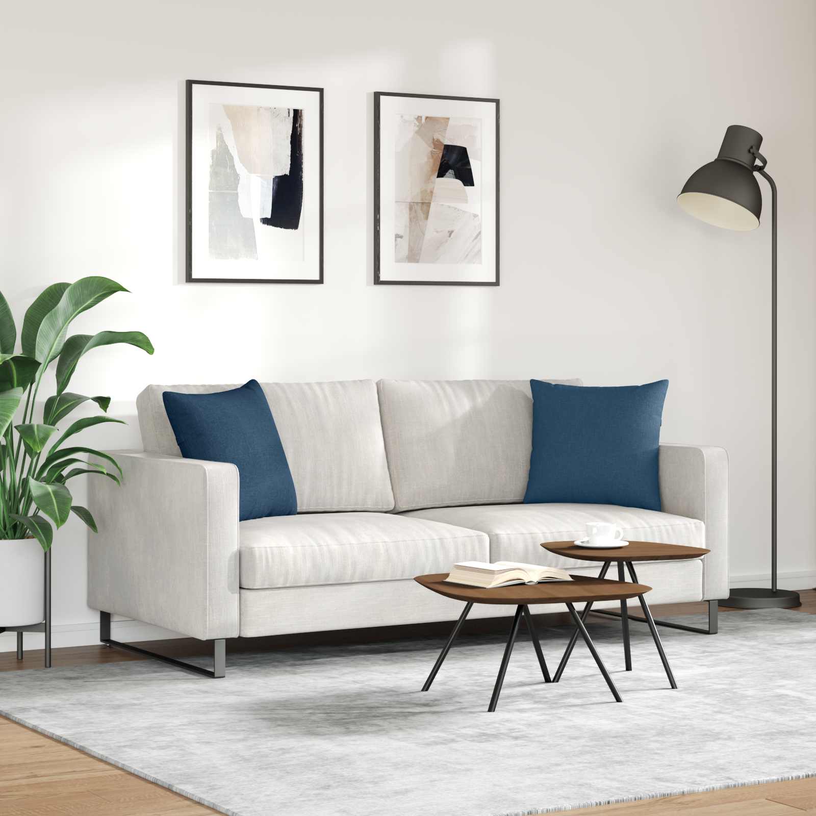 Sofapuder 2 pcs Blå 45 x 45 cm Stof