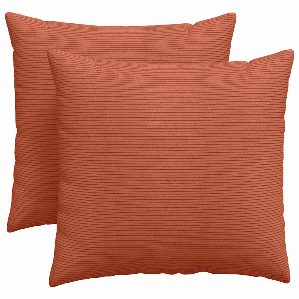 Sofapuder 2 pcs Rød orange 45 x 45 cm Velourstof
