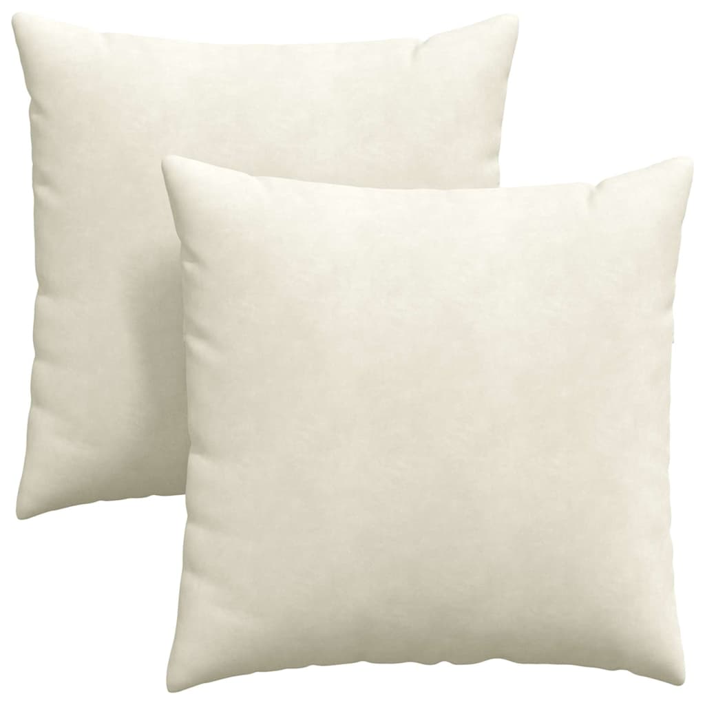 Sofapuder 2 pcs Creme 60 x 60 cm Velourstof