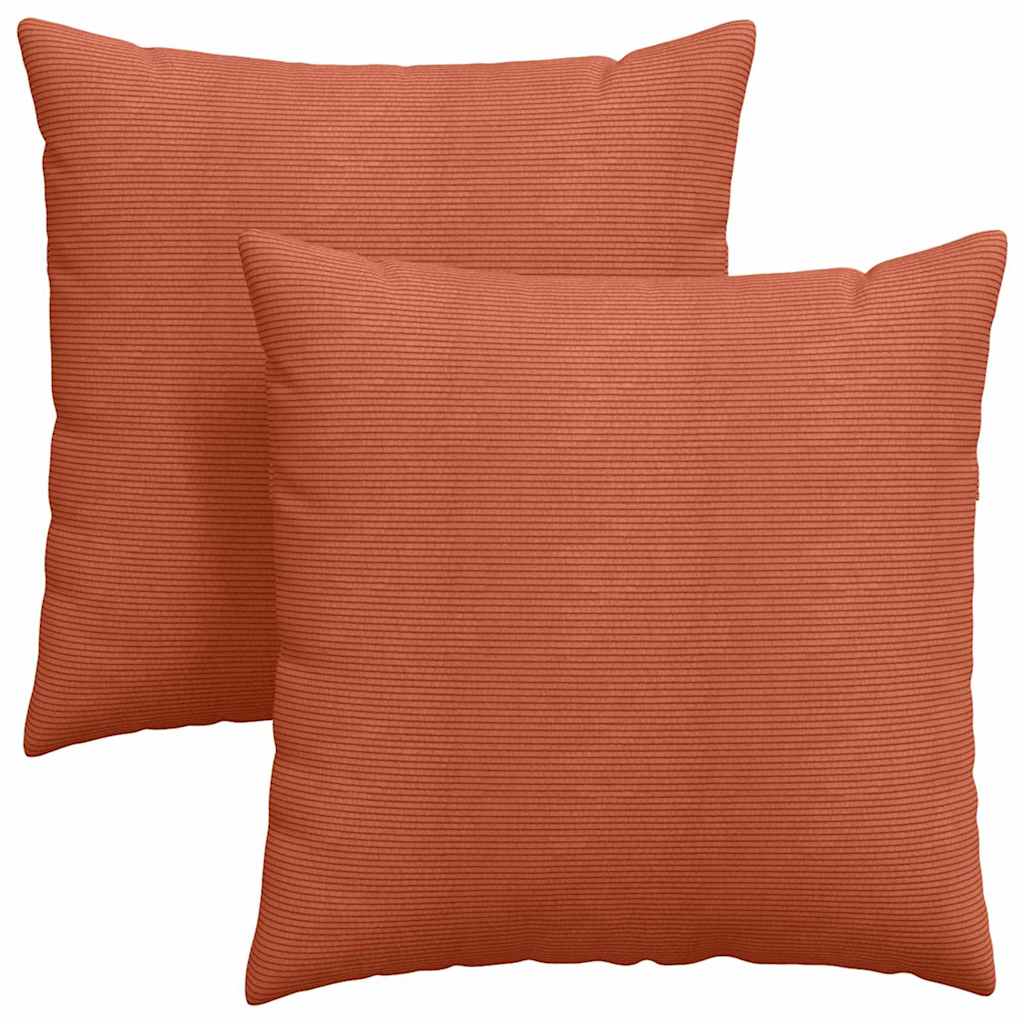 Sofapuder 2 pcs Rød orange 60 x 60 cm Velourstof
