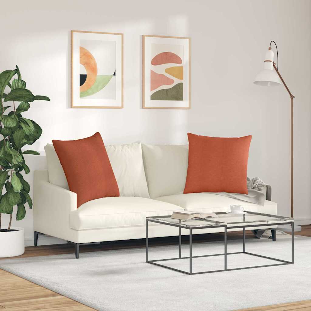 Sofapuder 2 pcs Rød orange 80 x 80 cm Velourstof