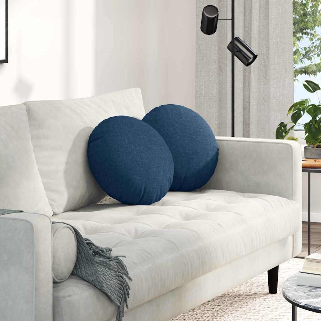 Sædepuder 2 pcs Blå Ø40 x 13 cm Stof