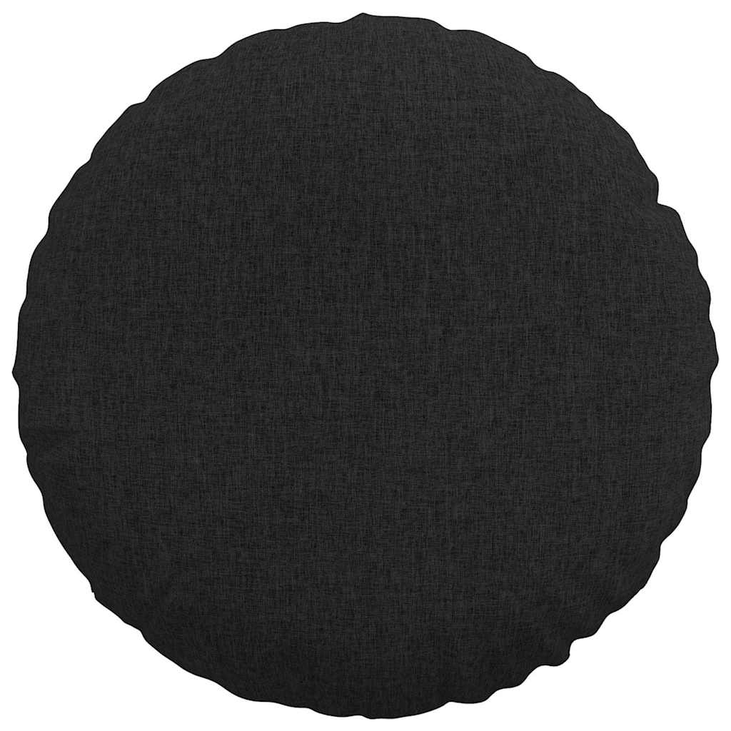 Sædepuder 2 pcs Sort Ø50 x 19 cm Stof