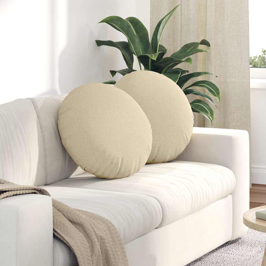 Sædepuder 2 pcs Creme Ø50 x 19 cm Stof