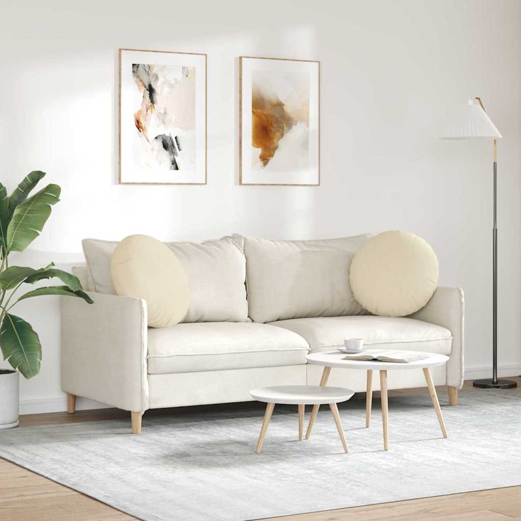 Sædepuder 2 pcs Creme Ø50 x 19 cm Stof