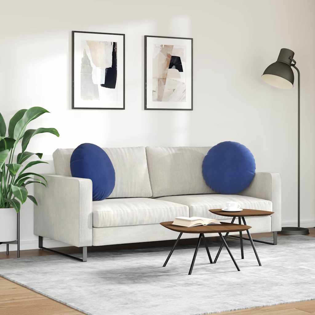 Sædepuder 2 pcs Politi blå Ø50 x 19 cm Fløjl